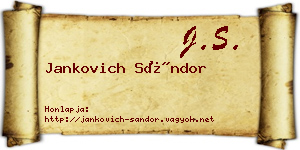Jankovich Sándor névjegykártya