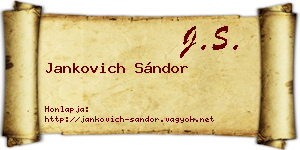 Jankovich Sándor névjegykártya