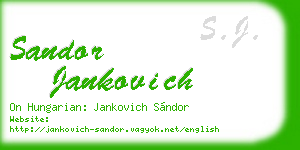 sandor jankovich business card
